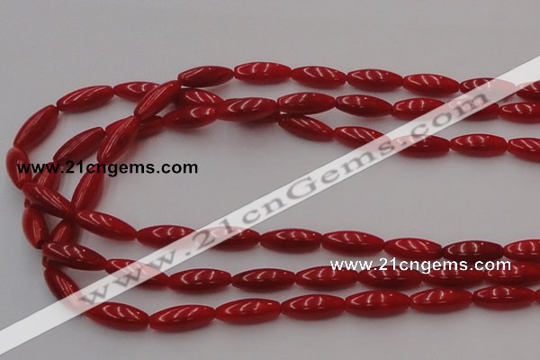 CCB137 15.5 inches 5*13mm rice red coral beads strand wholesale