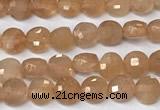 CCB1376 15 inches 4mm faceted coin sunstone beads