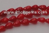 CCB139 15.5 inches 4*6mm teardrop red coral beads wholesale