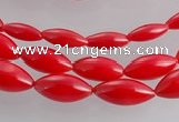 CCB14 5pcs 15.5 inches rice shape red coral beads Wholesale