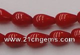 CCB140 15.5 inches 5*8mm teardrop red coral beads wholesale