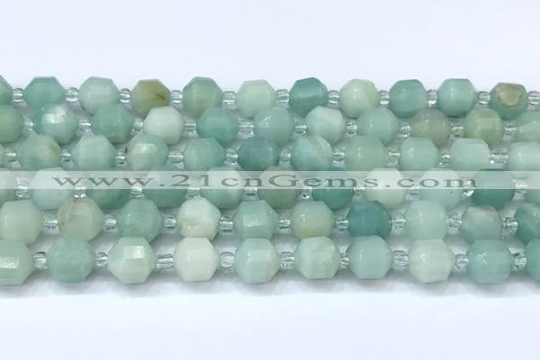 CCB1433 15 inches 7mm - 8mm faceted amazonite beads