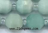 CCB1457 15 inches 9mm - 10mm faceted amazonite beads