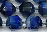 CCB1480 15 inches 9mm - 10mm faceted blue tiger eye beads