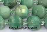 CCB1503 15 inches 7mm - 8mm faceted green grass agate beads