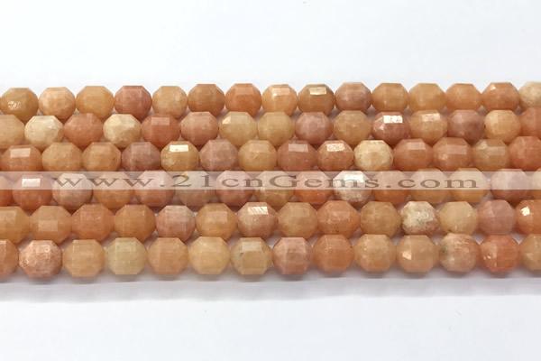 CCB1504 15 inches 7mm - 8mm faceted peach calcite beads