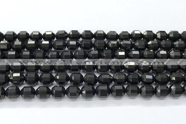 CCB1510 15 inches 7mm - 8mm faceted shungite beads