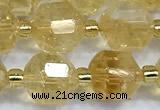 CCB1522 15 inches 8mm - 9mm faceted citrine gemstone beads