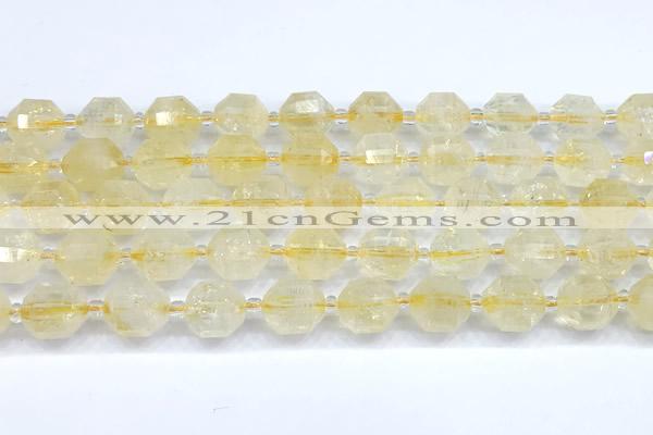 CCB1528 15 inches 9mm - 10mm faceted citrine gemstone beads