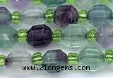 CCB1573 15 inches 5mm - 6mm faceted fluorite gemstone beads