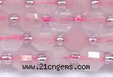 CCB1584 15 inches 5mm - 6mm faceted rose quartz beads