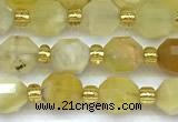 CCB1586 15 inches 5mm - 6mm faceted yellow opal beads