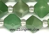 CCB1613 15 inches 10mm faceted green aventurine beads
