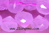 CCB1635 15 inches 6mm faceted teardrop rose quartz beads