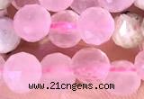 CCB1636 15 inches 6mm faceted teardrop rose quartz beads