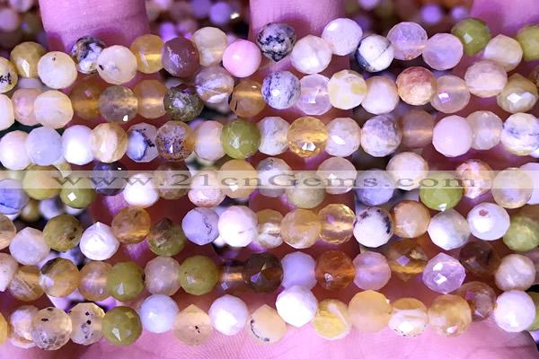 CCB1642 15 inches 6mm faceted teardrop yellow opal beads