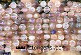 CCB1710 15 inches 6mm faceted coin colorful quartz beads
