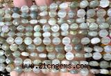 CCB1717 15 inches 6mm faceted coin green rutilated quartz beads