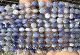 CCB1764 15 inches 6mm faceted coin blue aventurine jade beads