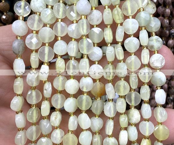 CCB1769 15 inches 6mm faceted coin New jade beads