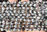 CCB1829 15 inches 6mm faceted coin snowflake obsidian beads