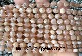 CCB1833 15 inches 6mm faceted coin moonstone gemstone beads