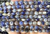 CCB1839 15 inches 6mm faceted coin orange sodalite beads