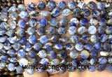 CCB1840 15 inches 6mm faceted coin sodalite beads wholesale