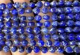 CCB1845 15 inches 6mm faceted coin lapis lazuli beads