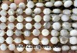 CCB1930 15 inches 8mm faceted coin white crazy lace agate beads