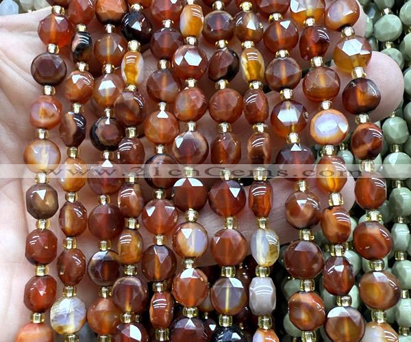 CCB1939 15 inches 8mm faceted coin dream agate beads