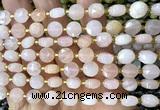 CCB1950 15 inches 8mm faceted coin pink aventurine jade beads