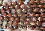 CCB1980 15 inches 8mm faceted coin brecciated jasper beads