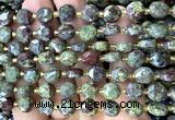 CCB1984 15 inches 8mm faceted coin dragon blood jasper beads