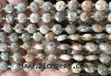 CCB2004 15 inches 8mm faceted coin Chinese unakite beads