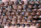 CCB2020 15 inches 8mm faceted coin mahogany obsidian beads
