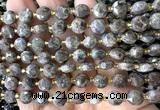 CCB2030 15 inches 8mm faceted coin rainbow labradorite beads