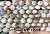 CCB2033 15 inches 8mm faceted coin natural pink opal beads