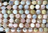 CCB2034 15 inches 8mm faceted coin morganite gemstone beads