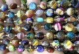 CCB2052 15 inches 8mm faceted coin colorful tiger eye beads