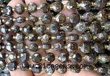CCB2054 15 inches 8mm faceted coin bronzite gemstone beads