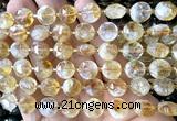 CCB2085 15 inches 10mm faceted coin citrine gemstone beads