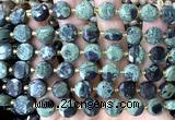CCB2150 15 inches 10mm faceted coin kambaba jasper beads