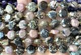 CCB2172 15 inches 10mm faceted coin rhodonite gemstone beads