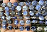 CCB2186 15 inches 10mm faceted coin dumortierite gemstone beads