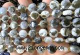 CCB2190 15 inches 10mm faceted coin labradorite gemstone beads
