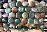 CCB2267 15 inches 15mm flat round matte Indian agate beads