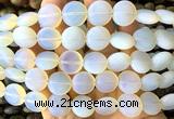 CCB2270 15 inches 15mm flat round matte opalite beads wholesale