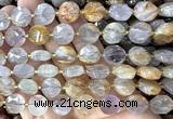 CCB2307 15 inches 12mm faceted coin purple phantom quartz beads