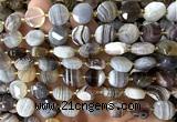 CCB2320 15 inches 12mm faceted coin Botswana agate beads